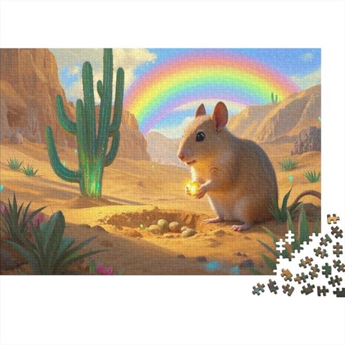 Gerbil Puzzle 1000 Teile Puzzles Erwachsene UndKinder Ab Wüstenkaktus ImpossiblePuzzle Geschicklichkeitsspiel Wohndekoration 1000pcs (75x50cm) von TZOVPCDFA