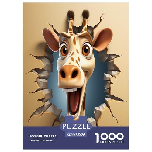 Giraffe Puzzle 1000 Teile Schwer Puzzle Spielzeug Lernspiel Impossible Herausforderung Spielzeug Für Erwachsene Kinder 38x26cm/1000pcs von TZOVPCDFA