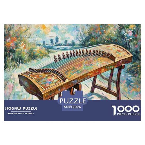 Guzheng– Puzzle 1000 Teile, Geschicklichkeitsspiel Für Die Ganze Familie, Buntes Legespiel, Erwachsenenpuzzle Ab 14 Jahren（Oil Painting Style） 38x26cm/1000pcs von TZOVPCDFA