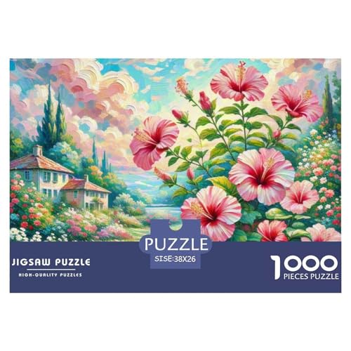 Hibiscus– Puzzle 1000 Teile, Geschicklichkeitsspiel Für Die Ganze Familie, Buntes Legespiel, Erwachsenenpuzzle Ab 14 Jahren（Landscape Painting） 38x26cm/1000pcs von TZOVPCDFA