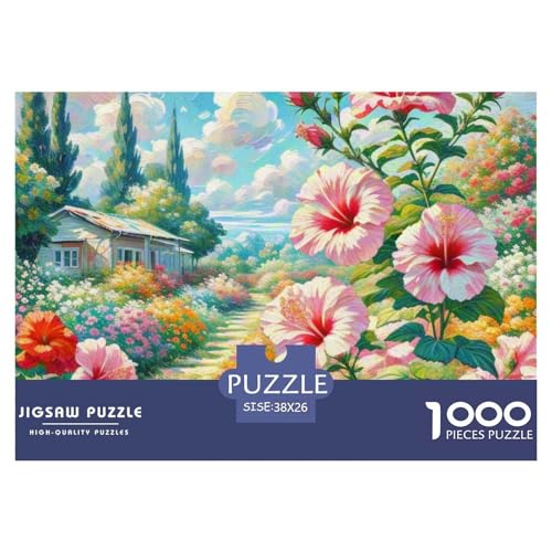 Hibiscus1000 Teile, Premium Quality, Für Erwachsene Und Kinder Ab 12 Jahren Puzzle, Farbig （Landscape Painting） 38x26cm/1000pcs von TZOVPCDFA