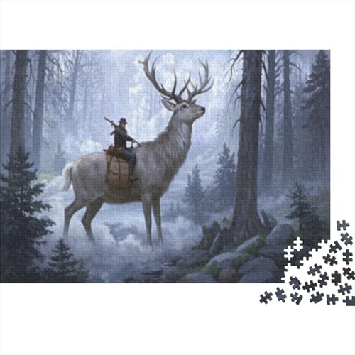 HirschPuzzles 1000 Teile Puzzle Erwachsene UndKinder Ab Surrealistischer Stil Farbpuzzle Geschicklichkeitsspiel Für Die Ganze Familie WohndekoRatteion 1000pcs (75x50cm) von TZOVPCDFA