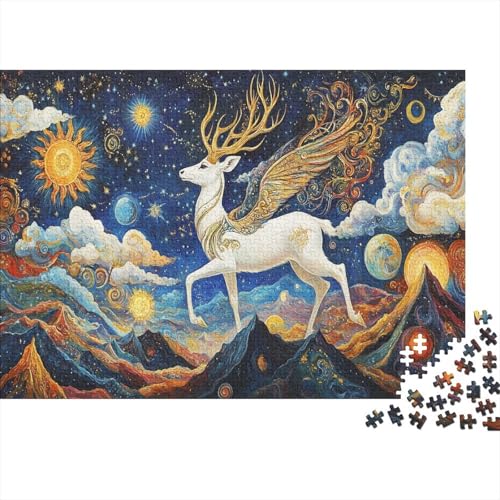Hirschgott Puzzlesc 1000 Teile Puzzle Puzzle Für Erwachsene Traumhafter Stil Farbpuzzle Ravensburger Für Die Ganze Familie WohndekoRatteion 1000pcs (75x50cm) von TZOVPCDFA