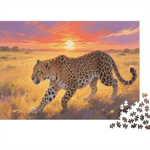 Jaguar Puzzle 1000 Teile Erwachsene UndKinder Ab African Grasland Farbpuzzle Geschicklichkeitsspiel Für Die Ganze Familie Wohndekoration 1000pcs (75x50cm) von TZOVPCDFA