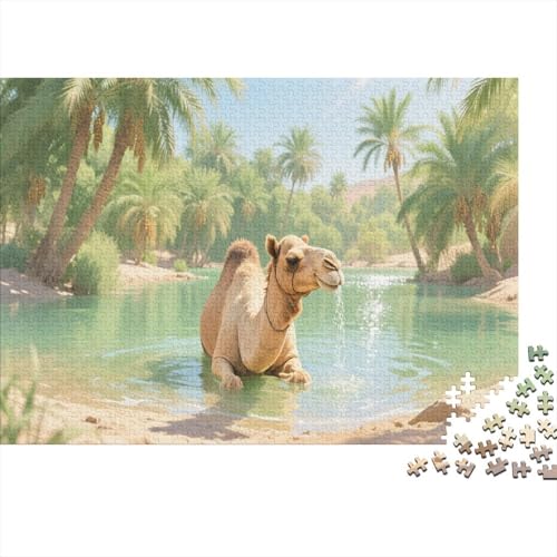 Kamel Puzzle 1000 Teile Erwachsene UndKinder Ab Oase Farbpuzzle Für Die Ganze Familie Wohndekoration 1000pcs (75x50cm) von TZOVPCDFA