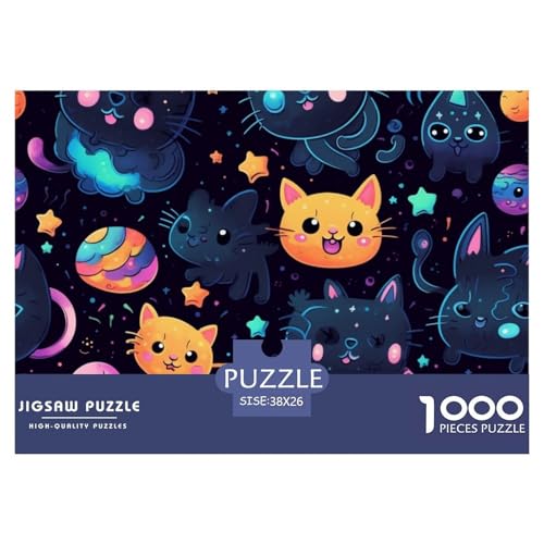 Katze– Puzzle 1000 Teile, Geschicklichkeitsspiel Für Die Ganze Familie, Buntes Legespiel, Erwachsenenpuzzle Ab 14 Jahren（Cute Cartoon Kittens） 38x26cm/1000pcs von TZOVPCDFA