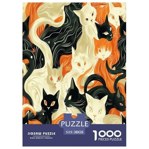 Katzes Seamless Pattern Puzzles 1000 Teile Schwer Puzzle Spielzeug Pädagogisches Spiel Impossible Herausforderungsspielzeug Für Erwachsene Und Kinder Ab 12 Jahren 38x26cm/1000pcs Katzes Seamless Pattern Puzzles 1000 Teile Schwer Puzzle Spielzeug Pädagogisches Spiel Impossible Herausforderungsspielzeug Für Erwachsene Und Kinder Ab 12 Jahren 38x26cm/1000pcs von TZOVPCDFA