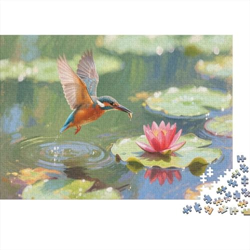 Königfischer Puzzlesc 1000 Teile Erwachsene Lotusblume Farbpuzzle Für Die Ganze Familie Wohndekoration 1000pcs (75x50cm) von TZOVPCDFA