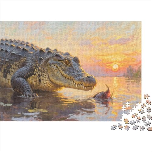 Krokodil Puzzlesc 1000 Teile Pragser Erwachsene UndKinder Ab Marsh Tiere Farbpuzzle Für Die Ganze Familie Wohndekoration 1000pcs (75x50cm) von TZOVPCDFA
