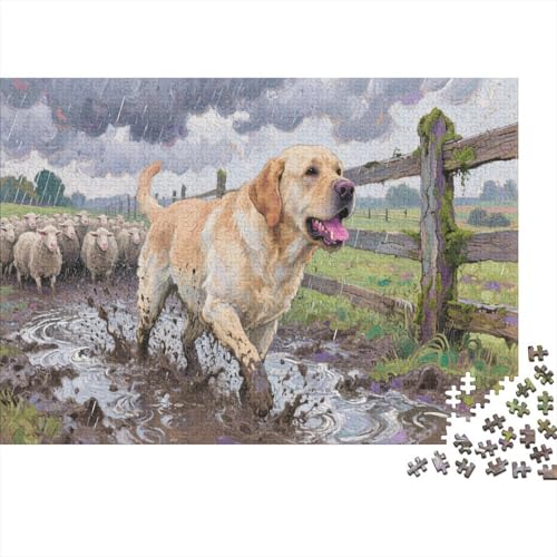 Labrador Retriever Puzzle 1000 Teile Pragser Erwachsene UndKinder Ab ländliche Landschaft ImpossiblePuzzle Für Die Ganze Familie Wohndekoration 1000pcs (75x50cm) von TZOVPCDFA