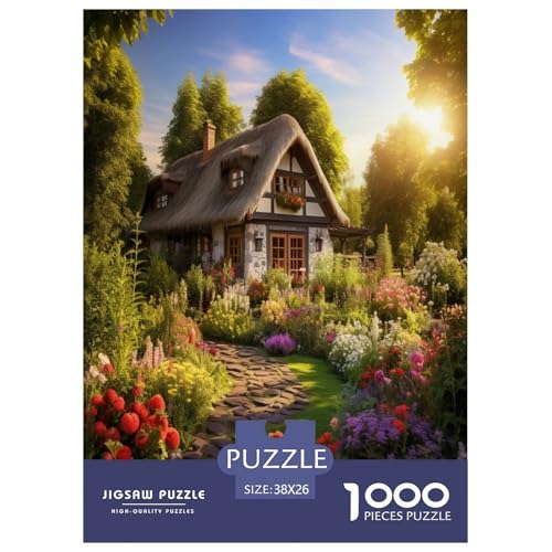 Landhaus Puzzle 1000-teilige Schwer Puzzle Spielzeug Pädagogisches Spiel Impossible Herausforderungsspielzeug Für Erwachsene Kinder 38x26cm/1000pcs von TZOVPCDFA