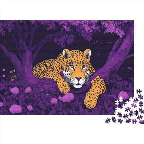 Leopard Puzzle 1000 Teile,für Erwachsene, Impossible Puzzle,farbenfrohes Legespiel,Geschicklichkeitsspiel Für Die Ganze Familie,Erwachsenenpuzzle Puzzel 1000pcs (75x50cm) von TZOVPCDFA