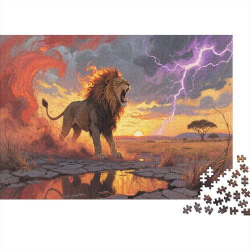LöwenPuzzles 1000 Teile Erwachsene UndKinder Ab African Grasland Farbpuzzle Geschicklichkeitsspiel Für Die Ganze Familie Wohndekoration 1000pcs (75x50cm) von TZOVPCDFA
