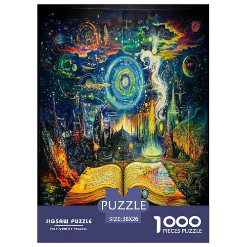 Magische Bücher Puzzle 1000-teilige Schwer Puzzle Spielzeug Lernspiel Impossible Herausforderungsspielzeug Für Erwachsene Und Kinder Ab 12 Jahren 38x26cm/1000pcs von TZOVPCDFA