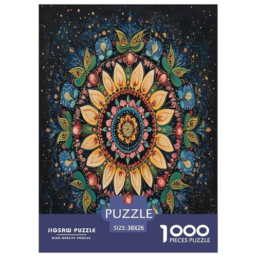 Mandala Puzzle 1000-teilige Schwer Puzzle Spielzeug Pädagogisches Spiel Impossible Herausforderung Spielzeug Für Erwachsene Und Kinder in Bewährter 38x26cm/1000pcs von TZOVPCDFA