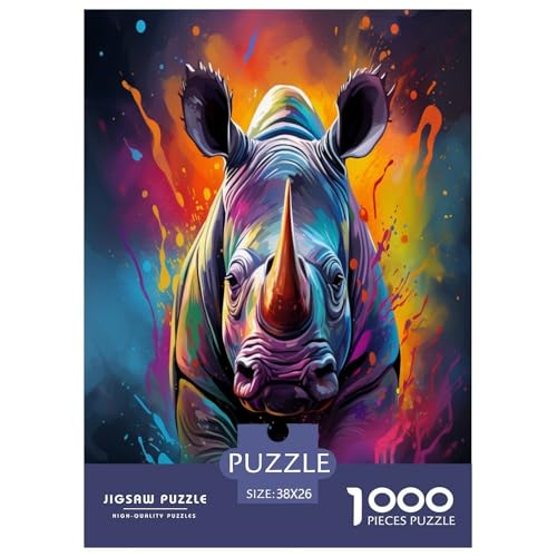 Nashörner Puzzles 1000 Teile Schwer Puzzle Spielzeug Lernspiel Impossible Herausforderung Spielzeug Für Erwachsene Und Kinder in Bewährter 38x26cm/1000pcs Nashörner Puzzles 1000 Teile Schwer Puzzle Spielzeug Lernspiel Impossible Herausforderung Spielzeug Für Erwachsene Und Kinder in Bewährter 38x26cm/1000pcs von TZOVPCDFA