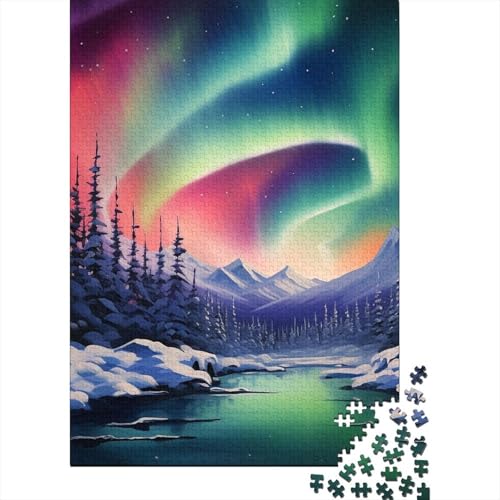 Nördliche Lichter in Norway Puzzles 1000 Teile Schwer Puzzle Spielzeug Pädagogisches Spiel Impossible Herausforderung Spielzeug Für Erwachsene Und Kinder Ab 12 Jahren 1000pcs (75x50cm) von TZOVPCDFA