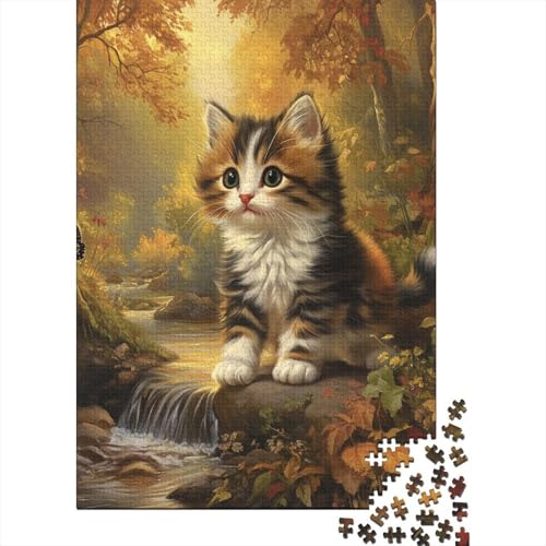 Norwegischer Waldkatze Puzzle 1000 Teile Schwer Puzzle Spielzeug Lernspiel Impossible Herausforderung Spielzeug Für Erwachsene Kinder 1000pcs (75x50cm) von TZOVPCDFA