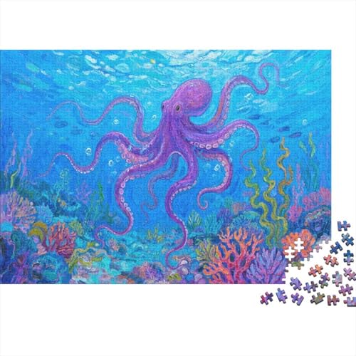 Octopus Puzzle 1000 Teile Erwachsene UndKinder Ab Meerestier Farbpuzzle Geschicklichkeitsspiel Für Die Ganze Familie Wohndekoration 1000pcs (75x50cm) von TZOVPCDFA