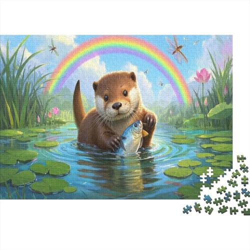 Otter Puzzle 1000 Teile Puzzle Erwachsene UndKinder Ab Süße Tiere Farbpuzzle Jigsaw Puzzle Für Die Ganze Familie Wohndekoration 1000pcs (75x50cm) von TZOVPCDFA