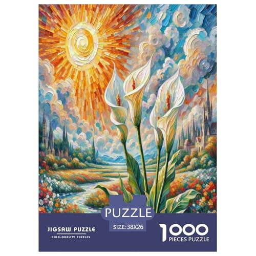 Peace Lilie Puzzle 1000 Teile Schwer Puzzle Spielzeug Lernspiel Impossible Herausforderungsspielzeug Für Erwachsene Kinder 38x26cm/1000pcs von TZOVPCDFA