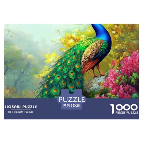 Pfauen– Puzzle 1000 Teile, Geschicklichkeitsspiel Für Die Ganze Familie, Buntes Legespiel, Erwachsenenpuzzle Ab 14 Jahren（The King of The Birds） 38x26cm/1000pcs von TZOVPCDFA