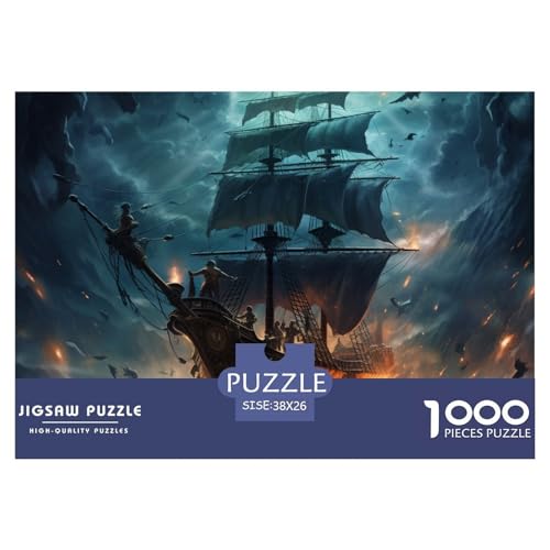 Pirate Ship – Puzzle 1000 Teile, Geschicklichkeitsspiel Für Die Ganze Familie, Buntes Legespiel, Erwachsenenpuzzle Ab 14 Jahren（Ghost Ship） 38x26cm/1000pcs von TZOVPCDFA