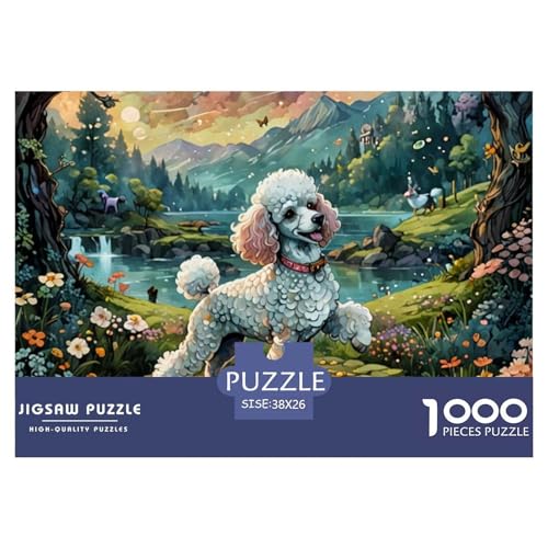 Poodle– Puzzle 1000 Teile, Geschicklichkeitsspiel Für Die Ganze Familie, Buntes Legespiel, Erwachsenenpuzzle Ab 14 Jahren（pet Dog） 38x26cm/1000pcs von TZOVPCDFA