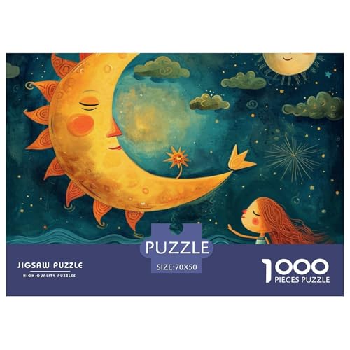 Puzzle 1000 Teile, 1000 Stück Jigsaw Puzzle -Nachthimmel- Impossible Puzzle Für Erwachsene 70x50cm/1000pcs Puzzlesets Dekompression Papp Puzzles Lernspiele Für Familien （Under The Moon） von TZOVPCDFA