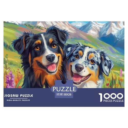 Puzzle 1000 Teile Australischer Schäfer- SonnenblumenPuzzel Für Erwachsene - 100% Recycelten Kartons Jigsaw Puzzle Erwachsene Und Kinder - Familienspaß Von 38x26cm/1000pcs von TZOVPCDFA