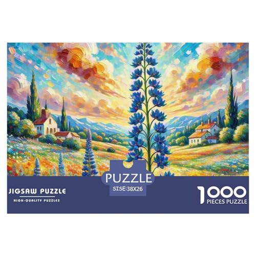 Puzzle 1000 Teile Blaue Schneeflocke- LandschaftsmaleriePuzzel Für Erwachsene - 100% Recycelten Kartons Jigsaw Puzzle Erwachsene Und Kinder - Familienspaß Von 38x26cm/1000pcs von TZOVPCDFA