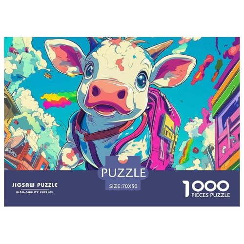 Puzzle 1000 Teile Für Erwachsene, Cow Klassisches Lernspiel- Süße Tiere-Dekoration Puzzle Geschenke 70x50cm/1000pcs von TZOVPCDFA