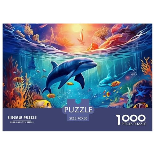 Puzzle 1000 Teile Für Erwachsene, Delfine Klassisches Lernspiel- Underwater World -Dekoration Puzzle Geschenke 70x50cm/1000pcs von TZOVPCDFA