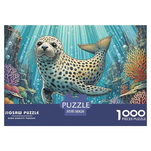 Puzzle 1000 Teile Für Erwachsene, Dichtung Klassisches Lernspiel- Marine Animal -Dekoration Puzzle Geschenke 38x26cm/1000pcs von TZOVPCDFA