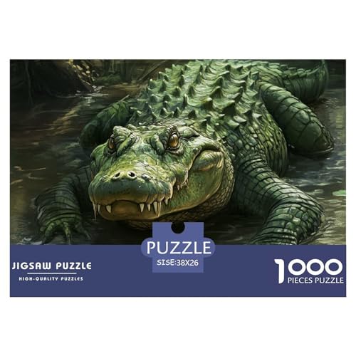 Puzzle 1000 Teile Für Erwachsene, Krokodil Klassisches Lernspiel- Marsh Animals -Dekoration Puzzle Geschenke 38x26cm/1000pcs von TZOVPCDFA