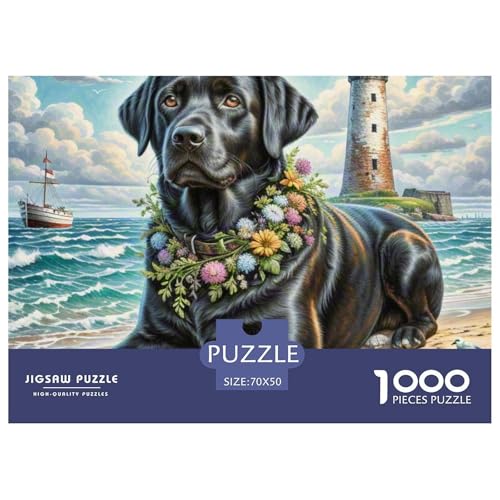 Puzzle 1000 Teile Für Erwachsene, LabradorRetriever Klassisches Lernspiel- Coastal Leuchtturm-Dekoration Puzzle Geschenke 70x50cm/1000pcs von TZOVPCDFA