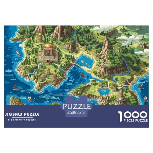 Puzzle 1000 Teile Für Erwachsene, Labyrinth Klassisches Lernspiel- Game Karte-Dekoration Puzzle Geschenke 38x26cm/1000pcs von TZOVPCDFA