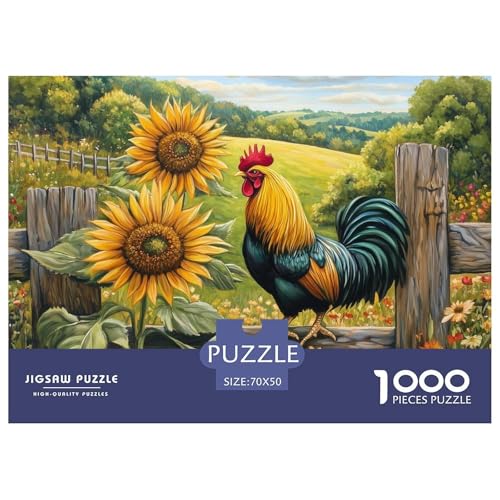 Puzzle 1000 Teile Für Erwachsene, Rooster Klassisches Lernspiel- Poultry -Dekoration Puzzle Geschenke 70x50cm/1000pcs von TZOVPCDFA