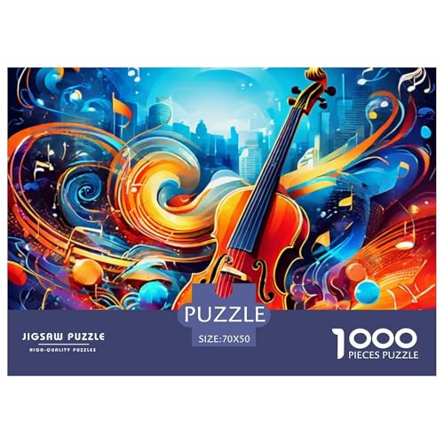 Puzzle 1000 Teile Für Erwachsene, Violine Musik Farbenfrohes Legespiel,Erwachsenenpuzzle Ab 14 Jahren-Note-Geschenke Für Männer/Frauen. 70x50cm/1000pcs von TZOVPCDFA