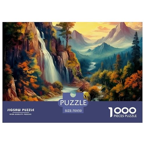 Puzzle 1000 Teile Für Erwachsene, Wasserfall Klassisches Lernspiel- Landschaftsmalerie-Dekoration Puzzle Geschenke 70x50cm/1000pcs von TZOVPCDFA