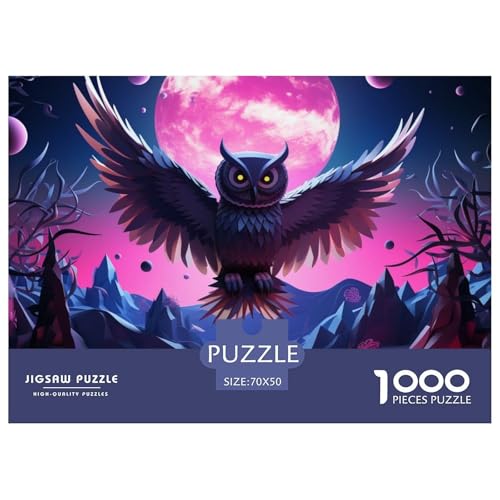 Puzzle 1000 Teile Für Erwachsene,Puzzle Farbenfrohes Legespiel- Cute Owl,Home Dekoration 70x50cm/1000pcs von TZOVPCDFA