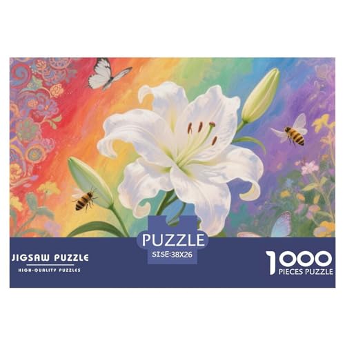Puzzle 1000 Teile Lilie Für Erwachsene Und Kinder, Impossible Game, Puzzles-Geschenk, Clevere Rätsel, Bee Puzzles Farbenfrohes, Puzzle Mit Gemütliche 38x26cm/1000pcs von TZOVPCDFA