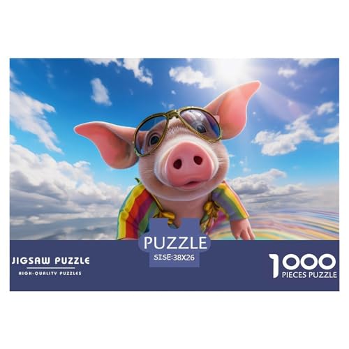 Puzzle 1000 Teile Pink Pigs - Puzzel Für Erwachsene - 100% Recycelten Kartons Jigsaw Puzzle Erwachsene Und Kinder - Familienspaß Von 38x26cm/1000pcs von TZOVPCDFA