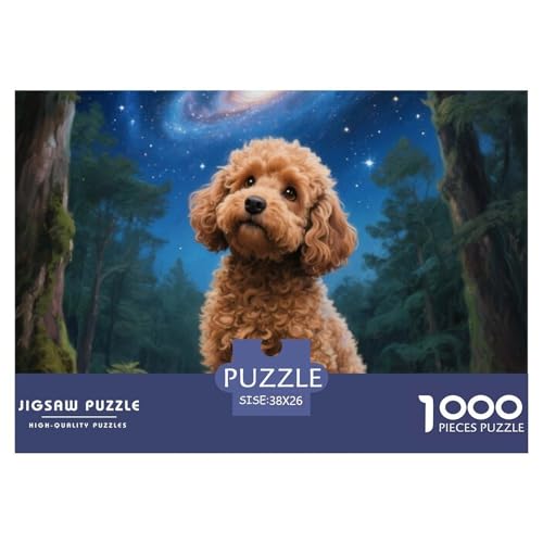 Puzzle 1000 Teile PoodleErwachsene Puzzles Für Erwachsene Lernspiel Herausforderungsspielzeug Pet Hund1000-teilige Puzzles Für Erwachsene Kinder 38x26cm/1000pcs von TZOVPCDFA