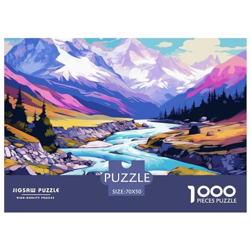 Puzzle 1000 Teile SeenFür Erwachsene Und Kinder, Impossible Game, Puzzles-Geschenk, Clevere Rätsel,Snowy Mountains Puzzles Farbenfrohes, Puzzle Mit 70x50cm/1000pcs von TZOVPCDFA