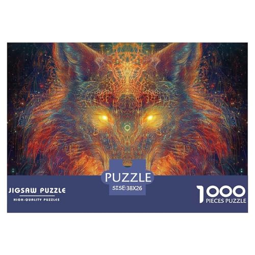 Puzzle 1000 Teile Wolf- WolfHead Totem Puzzel Für Erwachsene - 100% Recycelten Kartons Jigsaw Puzzle Erwachsene Und Kinder - Familienspaß Von 38x26cm/1000pcs von TZOVPCDFA