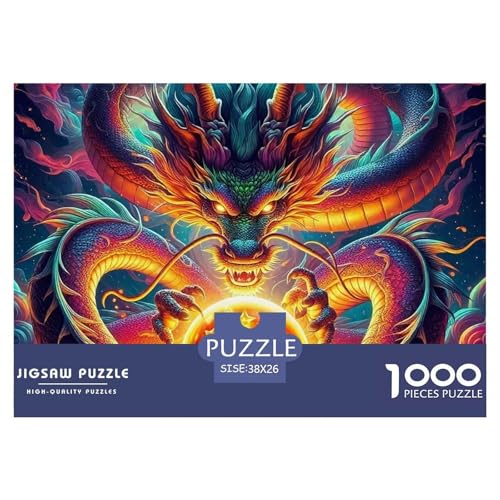 Puzzle Drachen1000 Teile Erwachsene Animal Theme Impossible Dekorieren Sie Puzzles Für Erwachsene Und Kinder Ab 14 Jahren 38x26cm von TZOVPCDFA