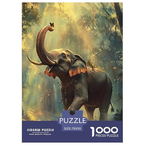 Puzzle Für Erwachsene 1000 Teile ElefantenLernspiel Animal Theme Für Familie Freunde Für Erwachsene Kinder 70x50cm/1000pcs von TZOVPCDFA