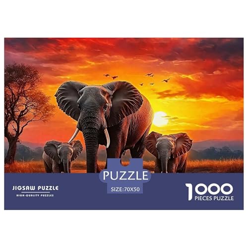 Puzzle Für Erwachsene 1000 Teile ElefantenLernspiel Animal Theme Geschenke Für Damen Für Erwachsene Und Kinder Ab 14 Jahren 70x50cm/1000pcs von TZOVPCDFA