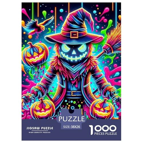 Puzzle Für Erwachsene 1000 Teile Jumbie KürbisseHerausforderung Spielzeug Halloween Theme Geschenke Für Männer Für Erwachsene Kinder 38x26cm/1000pcs von TZOVPCDFA